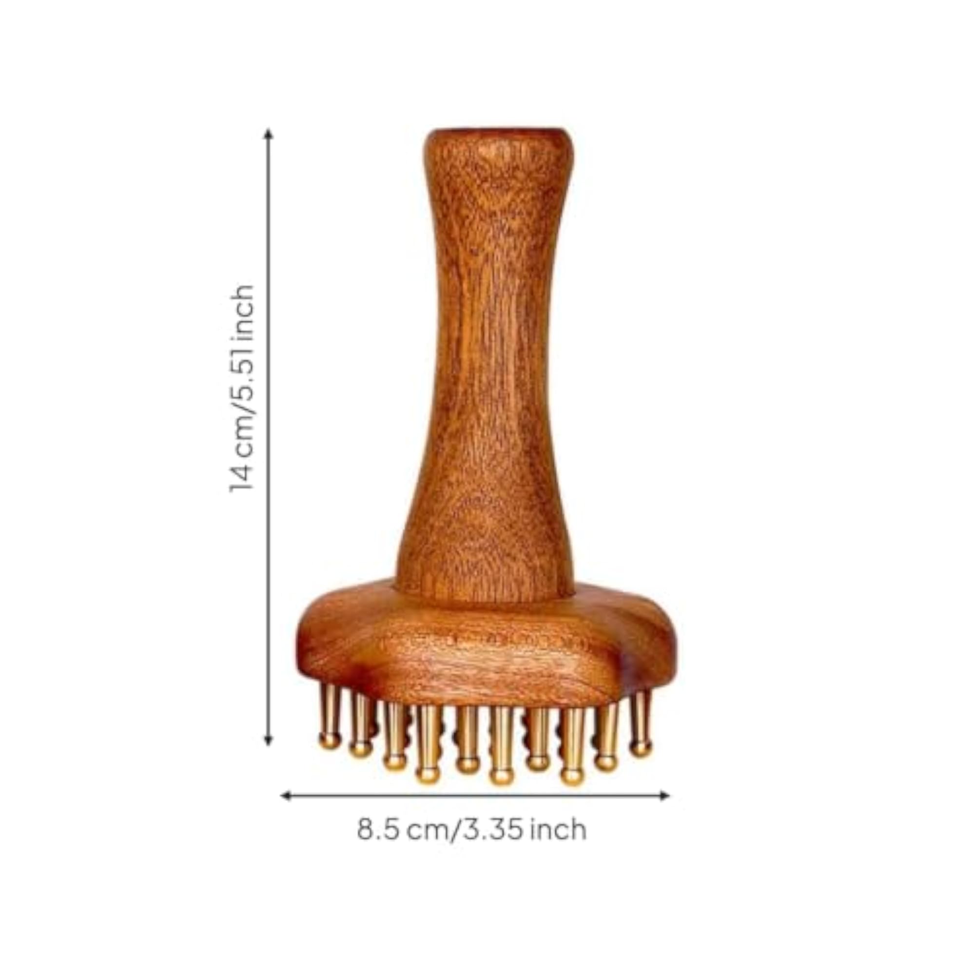 Brass Massage Scraper with Wooden Brush